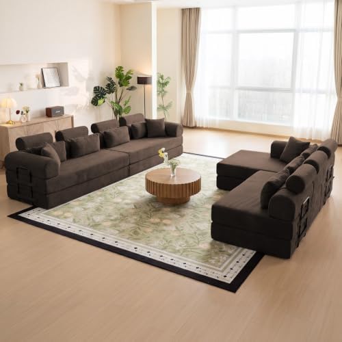 106" Convertible Sofa Bed, High Backrest Boneless Couch - Image 2