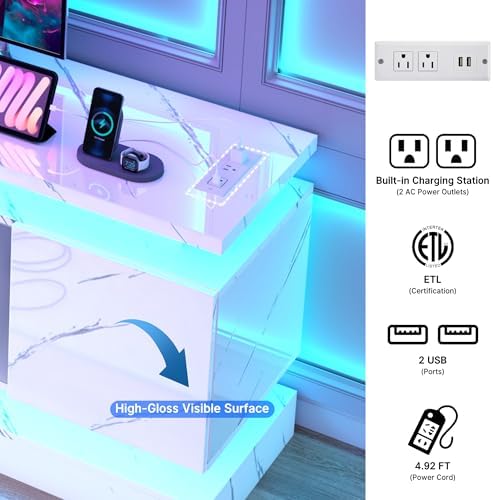 chartustriable 71IN LED TV Stands w/Power Outlet - Image 2