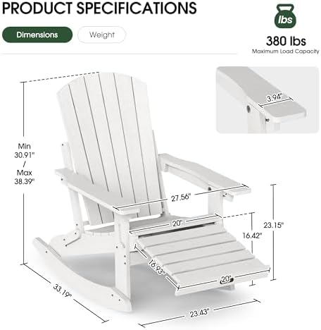 4-in-1 Adirondack Rocking Chair, - Image 3