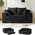 55" Small Boneless Couch, 3-in-1 Boneless Loveseat Sleeper Sofa Bed Convertible by Winzoo