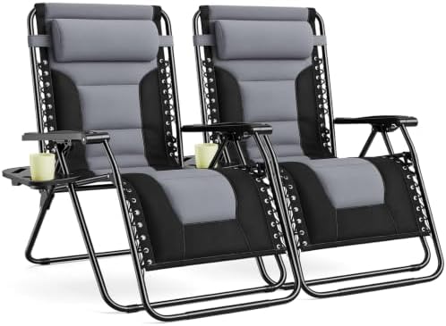 Sweetcrispy Oversized Padded Zero Gravity Lounge Chairs Recliner Set of 2 by Sweetcrispy