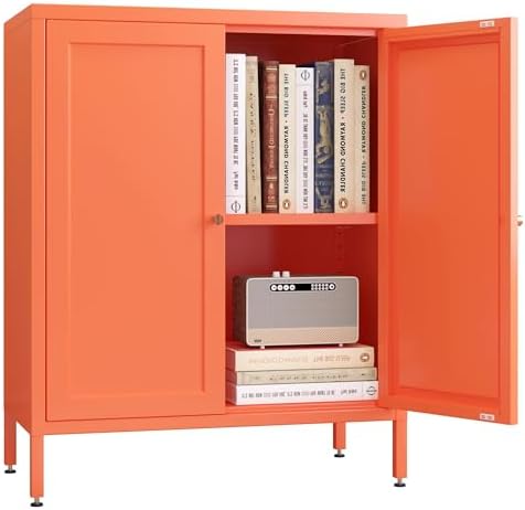 Small 2 Door Metal Storage Side Buffet Cabinet - Image 6