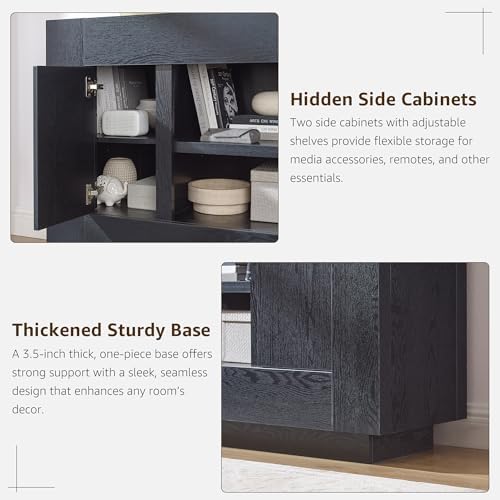 OKD Modern 70" TV Stand for 80" TV, Thick Block Media Console - Image 6