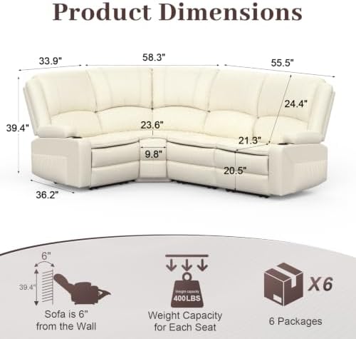 4 Seater Reclining Sofa Set, Modern Living Room Couch Set - Image 2