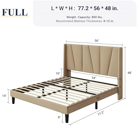 Allewie Full Size Platform Linen Bed Frame - Image 2