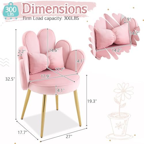 VINGLI Petal Makeup Vanity Chair - Image 2