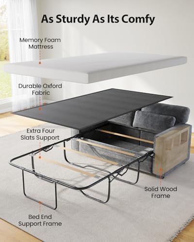 Marsail Pull Out Sofa Bed, Queen Size Sleeper Sofa - Image 5