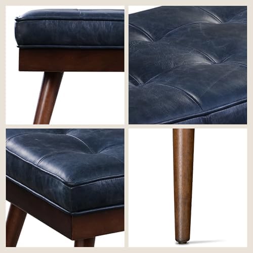 POLY & BARK 55" Tufted Leather Bed Bench - Image 7