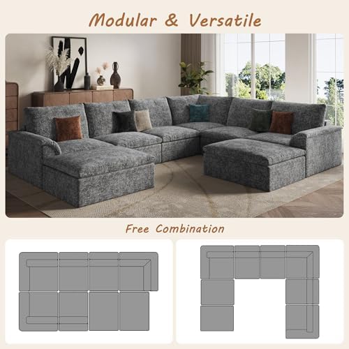 EASE MOOSE 8-Seater Oversized Boneless Sectional Couches - Image 5