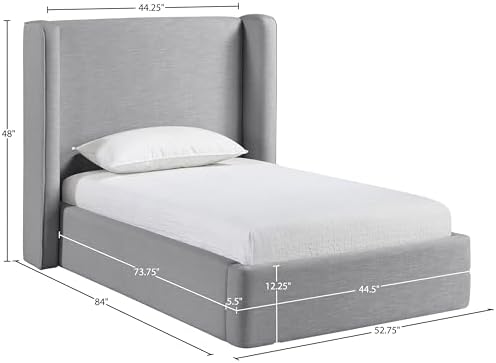 Meridian Furniture B1282Grey-T Kendall Collection Modern | Contemporary Twin Bed - Image 3