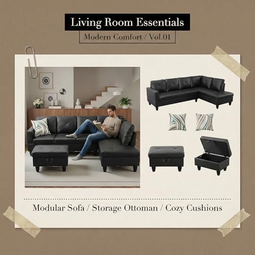 Leather L-Shaped Couch Set - Image 6