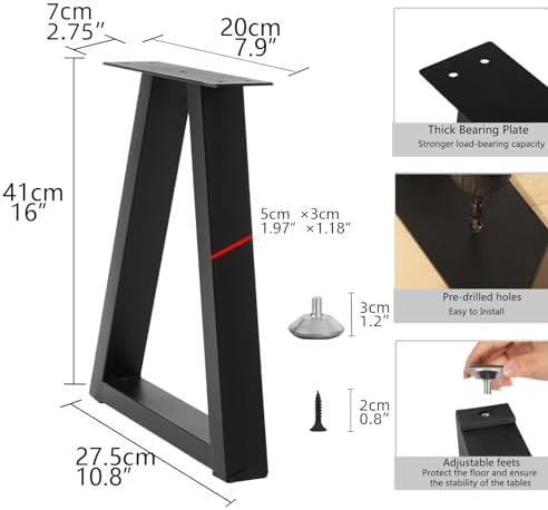 16 Inch Trapezoid Bench Legs Metal Coffee Table Legs, End & Side Table Feets - Image 5
