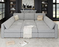 Oversized Modular Sectional Sleeper Sofa Bed Cloud Couches Gray by Kalafini