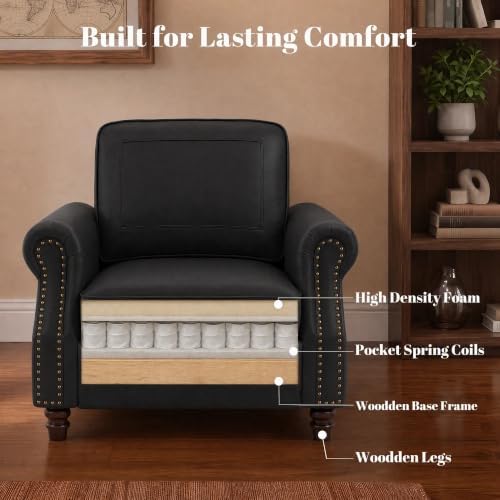 Kingfun Faux Leather Accent Chair - Image 6