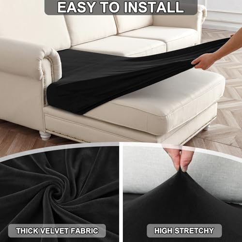 NAISI Waterproof Couch Cushion Covers Thick Velvet Fabric Washable Sofa - Image 5