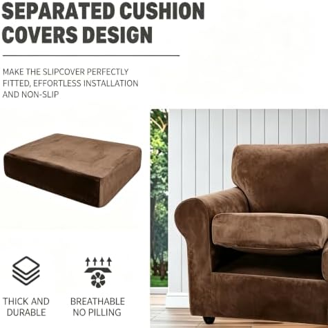 Luxury Velvet Sofa Covers for 3 Cushion Couch - Image 5