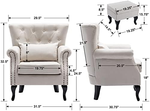 Set of 2 Mid-Century Modern Accent Chair - Image 3