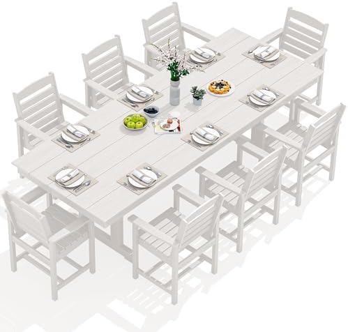 SERWALL Outdoor HDPE Dining Chairs Set of 2 - Image 5