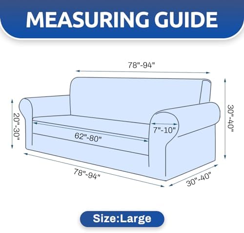 KEKUOU Stretch Couch Covers for Sofa, 3 Cushion Couch Slipcover - Image 4