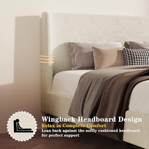 King Size Upholstered Platform Bed Frame - Image 4