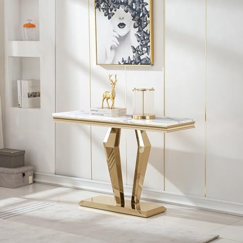 Henf 47in Faux Marble Console Table - Image 3