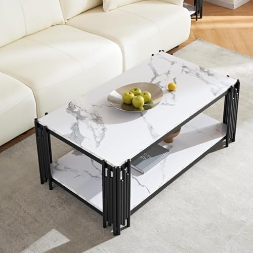 White Marble Coffee Table Set - Image 5