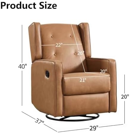 CANMOV Swivel Rocker Recliner Chair Set of 2, Nursery Glider Chair, Nursery - Image 2