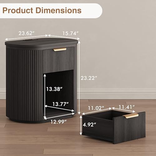 Fluted Round Nightstands Set of 2 - Image 2