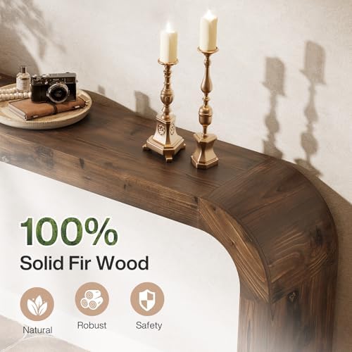 71" Solid Wood Console Table, Farmhouse Waterfall Sofa Table - Image 6