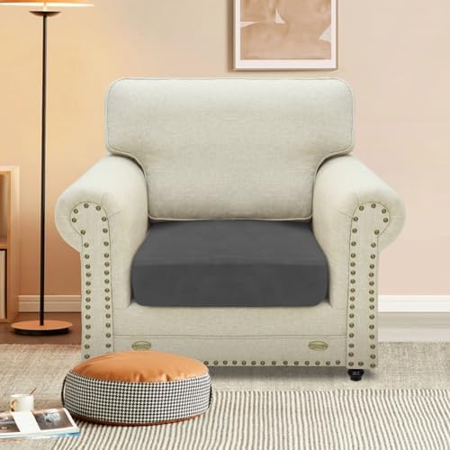 MAXIJIN Velvet Stretch Cushion Cover Fitted Couch Cushion Slipcovers 1 Pack Arm - Image 2