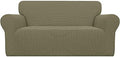 Easy-Going Stretch Loveseat Couch Covers Washable Khaki by Easy-Going