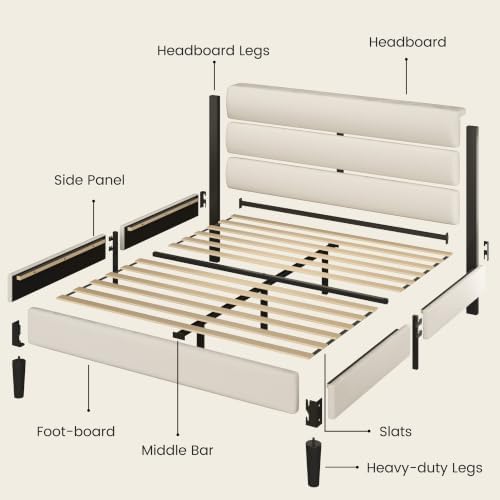 Fluest Full Bed Frame, Platform Bed Frame - Image 6