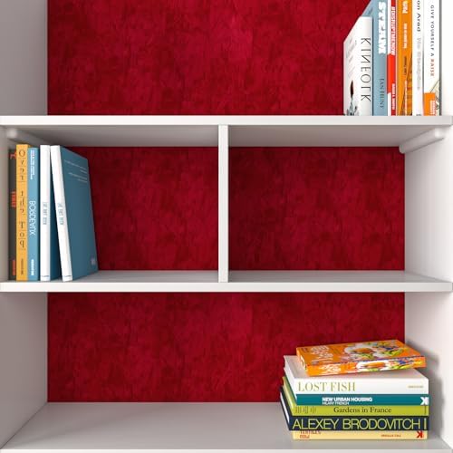 Decotalk 2ft X 16ft Dark Red Velvet Wallpaper Peel and Stick Soft Felt - Image 3