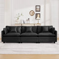 111'' Sectional Cloud Deep Seat Couch, Modern Comfy Leather Modular Sectional by WUTUTUEE