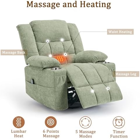 Korser 360° Swivel Rocker Recliner - Image 4