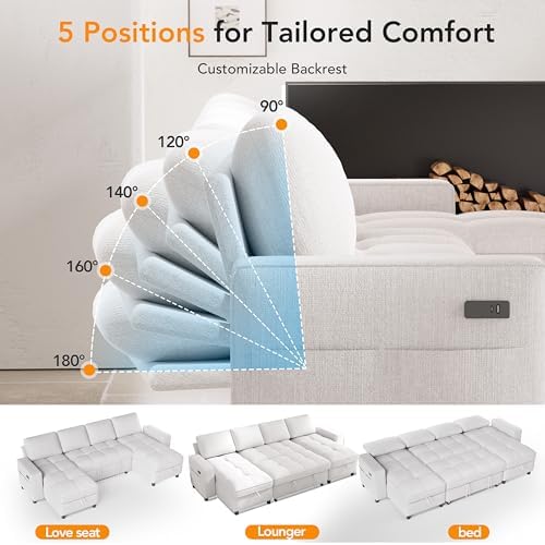 WEUP Modular Sectional Sleeper Sofa Bed, Pull Out Couch - Image 5