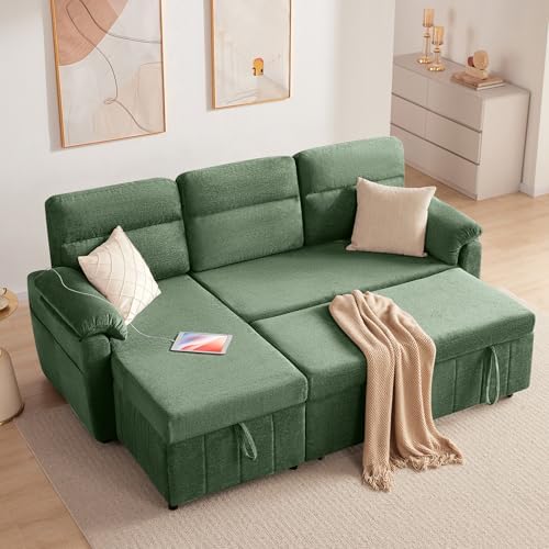 Tbfit 80" Sleeper Sofa Bed, 3 in 1 Cloud Pull Out Sofa Couch by TBfit