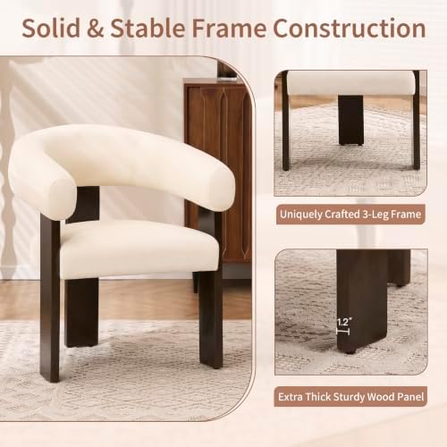 Modern Accent Chair, Barrel Armchair, U-Shaped Backrest - Image 5