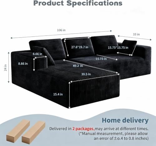 106" L-Shaped Modular Sectional Sofa - Image 2