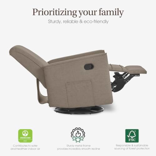 Evolur Raleigh Plus Nursery Glider Recliner, Light Truffle - Image 5