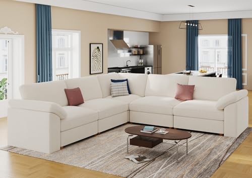 EASE MOOSE Sectional Modular Sofa, Oversized L Shape Sectional Wide Deep seat by EASEMOOSE