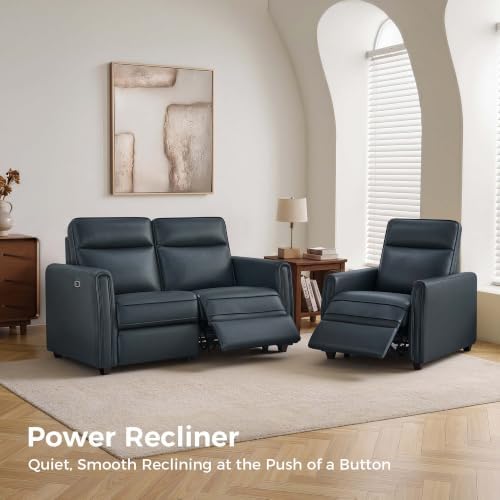 KISLOT Zero Wall Power Loveseat Recliner Sofa, Wall Hugger Faux Leather - Image 4