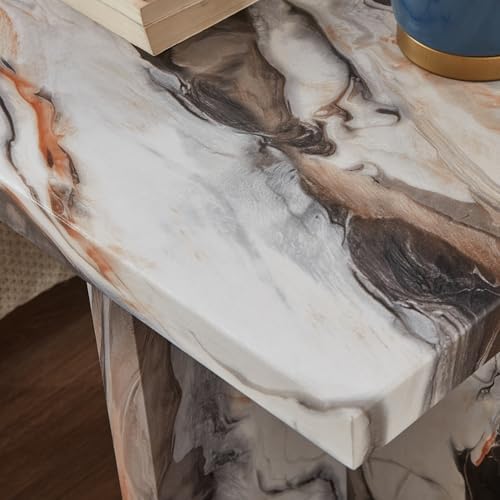 Roundhill Furniture Cavira Modern Faux Marble Living Room Side Table - Image 5