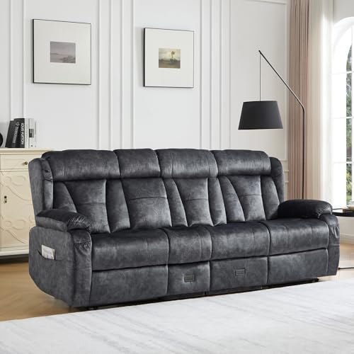 90.6" Reclining Sofa 3 Seater Recliner Couch - Image 2