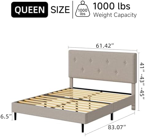 Queen Size Linen Bed Frame - Image 2