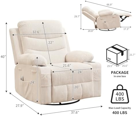 Garvee Oversized Swivel Recliner Chair - Image 2