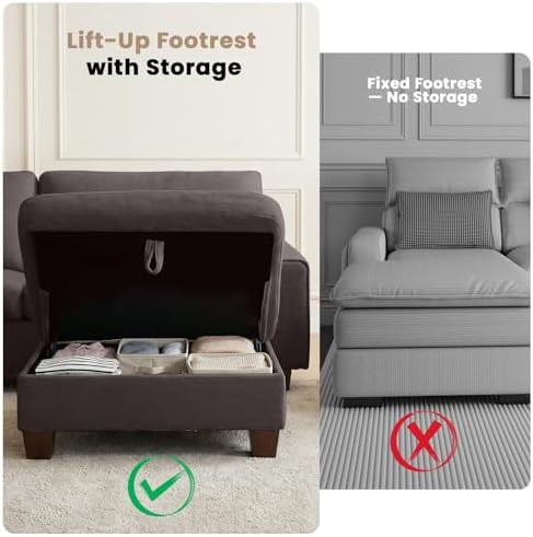 DOPEDIO 88.58" L-Shaped Sectional Sofa - Image 4