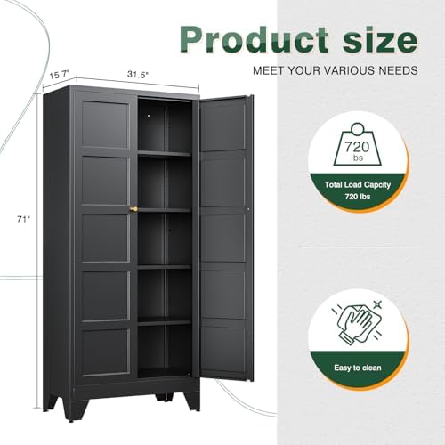 Letaya 71" H Metal Storage Cabinet - Image 2