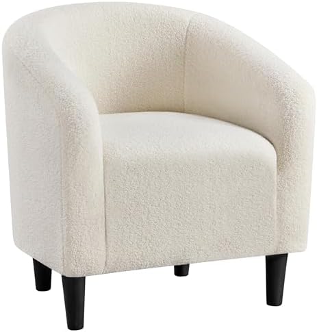 Yaheetech Small 25.5in Wide Sherpa Barrel Accent Chair by Yaheetech