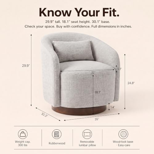 COLAMY Swivel Accent Chair for Living Room, Swivel Barrel Chair - Image 2